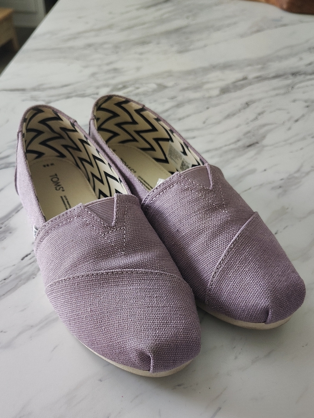 Toms Lavender Canvas Slip-On Flats
